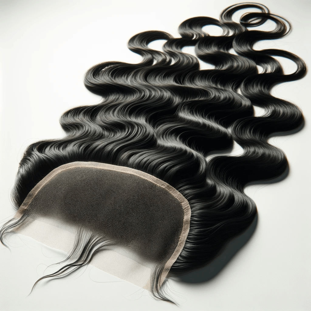 HD Deep Wave lace closure with defined waves and natural luster, ideal for seamless blending in hair extensions and protective styles.