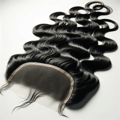 HD Deep Wave lace closure with defined waves and natural luster, ideal for seamless blending in hair extensions and protective styles.